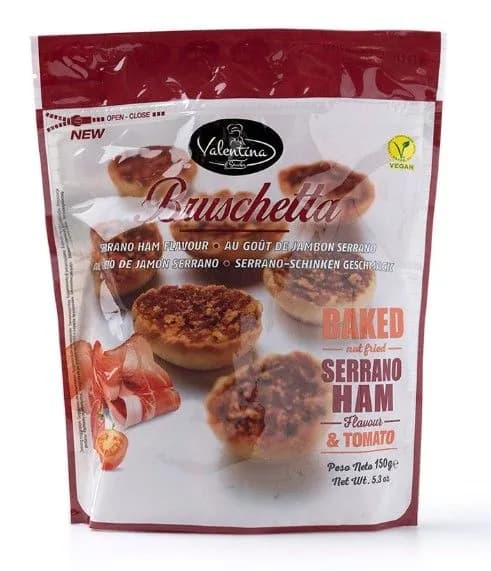 Брускетта Valentina Snacks хамон серрано 150г, Испания