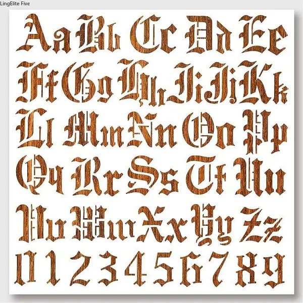 1 шт. трафарет с готической буквой алфавита и цифрами 11,81 x 11,81 дюйма, шаблон для рисования с отверстием, многоразовый трафарет для творчества и рукоделия