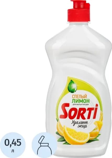 Средство для мытья посуды Sorti Спелый лимон гель 0.45 л