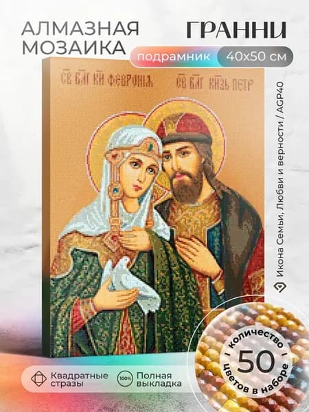 Алмазная мозаика Икона на подрамнике
