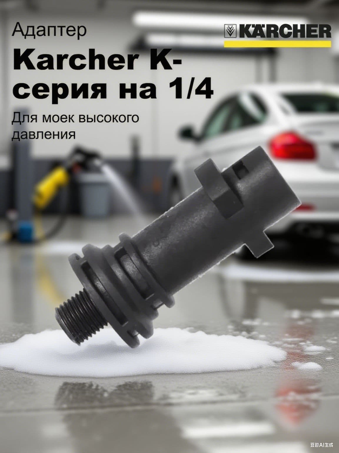 Переходник adapter Karcher внешний 1/4, ABS пластик, один