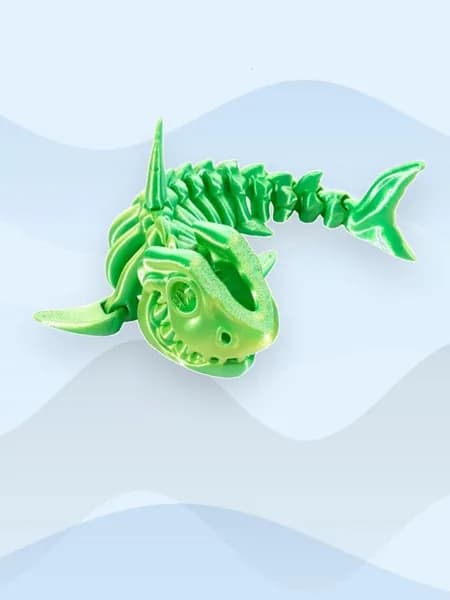 3D-печатная акула с подвижным скелетом, - 4