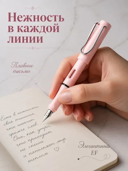 Перьевая ручка 2 в 1 (чернила/картриджи) с коррекцией почерка Школьная ручка с эргономичным держателем, иридиевое перо 0.5 мм, пастельные цвета(1 шт.)