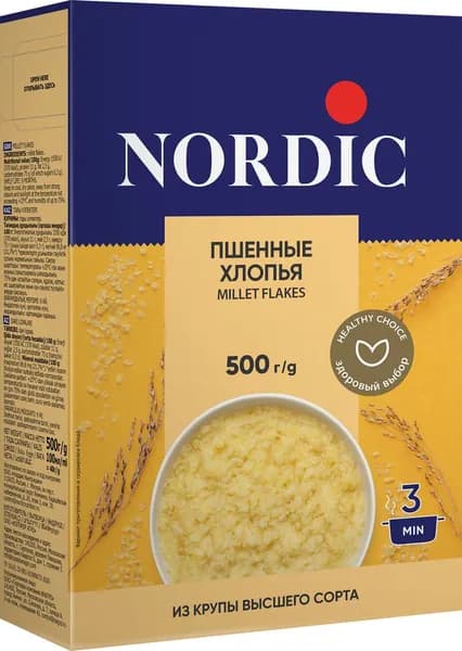 Хлопья Nordic Пшенные, 500г