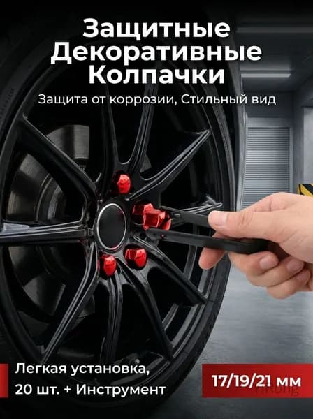 Колпачки декоративные для болтов колесных дисков пластиковые оцинкованные 4 шт