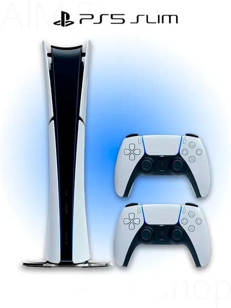 Игровая приставка Sony PlayStation 5 Slim Digital (БЕЗ ДИСКОВОДА) + 2 геймпад (белый)
