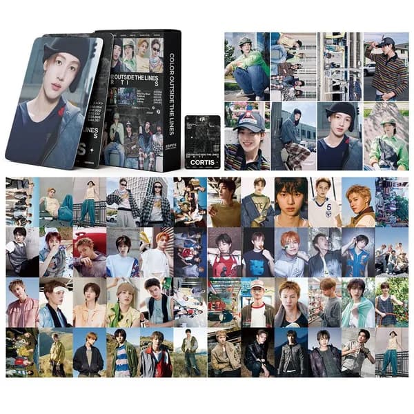 KPOP 55шт/коробка CORTIS Фотокарточки COLOR OUTSIDE THE LINES LOMO Card