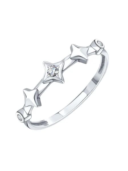 Кольцо женское серебряное 925 пробы с фианитами, KARATOV