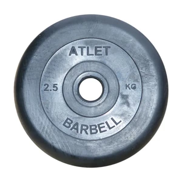 Диск обрезиненный MB Barbell Atlet черный 26 мм, 2,5 кг MB-AtletB26-2,5