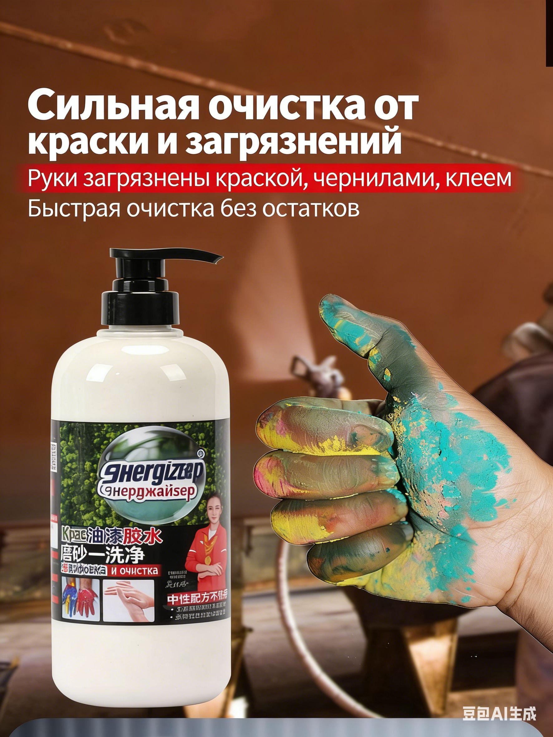 Средство для мытья рук от тяжелых загрязнений, 500 мл, для механиков, удаляет масло, чернила, краску