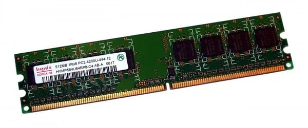 Hynix Оперативная память для компьютера DDR2 PC4200 533Mhz DDR2, 533 МГц, 1 x 512 МБ (Модель HYMP564U64BP8-C4)