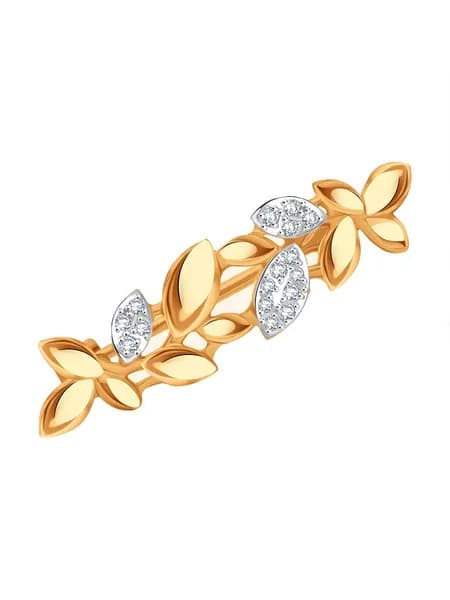 Брошь женская серебряная 925 пробы с фианитами, KARATOV