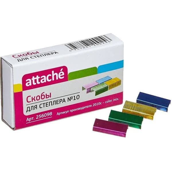 Скобы 10 ATTACHE, 1000шт, ассорти