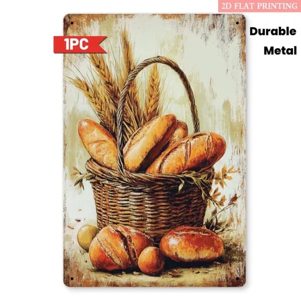 Ретро металлическая вывеска свыпечкой,20x30 cm кухонный декор для пекарни