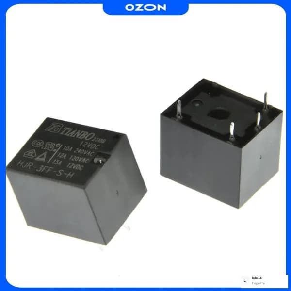 Реле HJR-3FF-12VDC-S-H 12В 10А, Для мультиварки, чайника, кофеварки, хлебопечки, конвектора, теплонагревателя, электроустановочное и другие см даташит