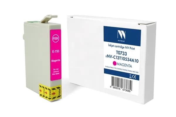Струйный картридж NV Print T0733 (NV-C13T10534A10) Magenta для Epson Stylus C110/СХ3900/CX4900/TX200/400/600 (13,5 мл) совместимый