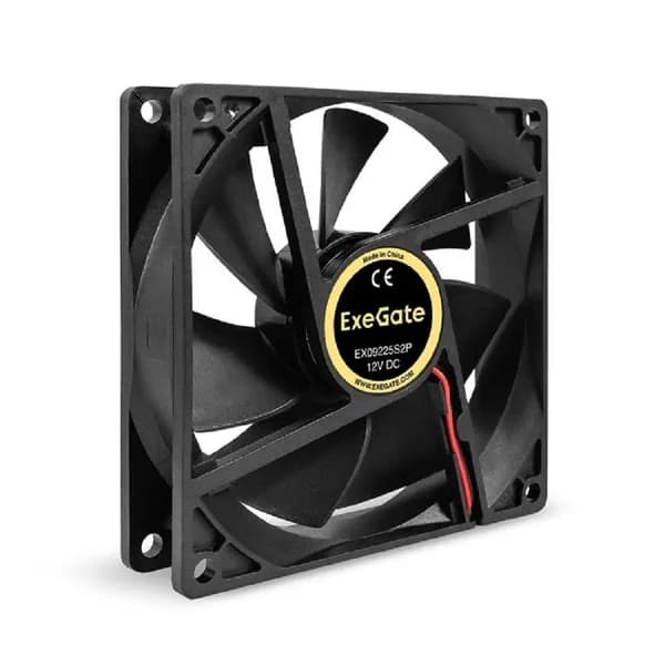 Exegate EX295240RUS Вентилятор 12В DC ExeGate EX09225S2P 92x92x25 мм, Sleeve bearing подшипник скольжения, 2pin, 2100RPM, 25dBA