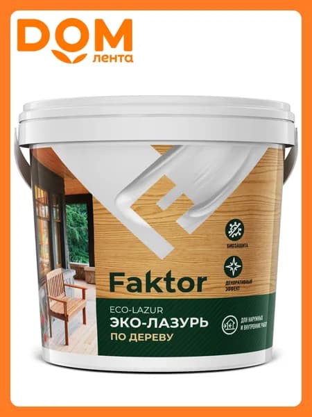 Эко-лазурь FAKTOR для древесины дуб, ведро 0,9 кг
