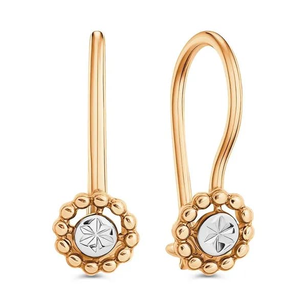 Серьги детские из красного золота 375 пробы 585GOLD