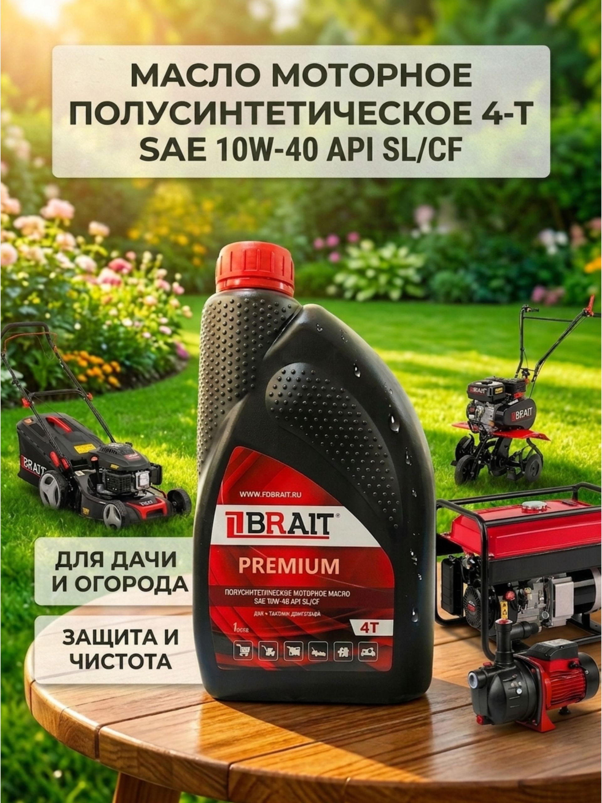 BRAIT масло 10W-40 Масло моторное, Полусинтетическое, 0.998 л