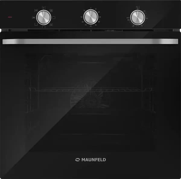 Духовой шкаф электрический MAUNFELD, 78 л, дверца с 3 стеклами, цвет черный, (КА-00026732)