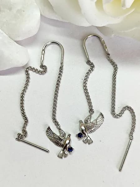 SILVER WHALE Серьги ювелирные Серебро родированное 925 пробы