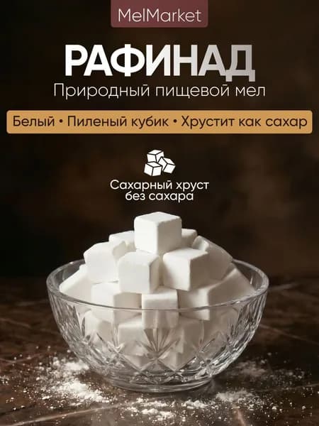 Мел для еды "Рафинад" - Сахарный хруст без сахара. Чистый кальций в удобной форме (200 г)