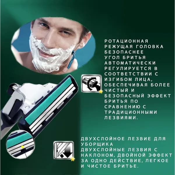 Кассеты для бритв SLALON 6Совместимые сменные лезвия для мужских бритв
