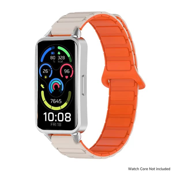 Двухцветный силиконовый ремешок для Huawei Band 11/11NFC, магнитный ремешок для Huawei Band 11Pro/11Pro NFC, доспехи узор