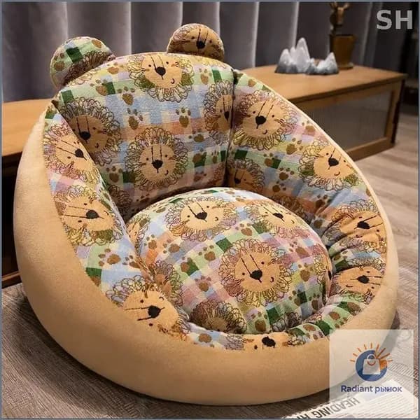 Прямой диван 55х50х50 см,желтый