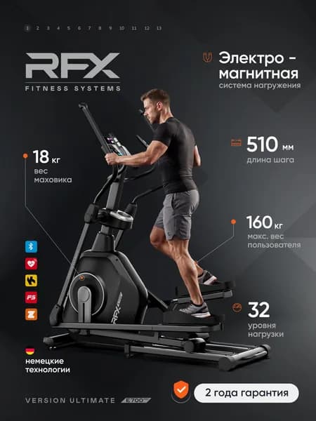 Эллиптический тренажер для дома электромагнитный E700 PRO до 160 кг