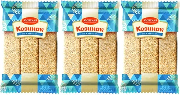 Азовская кондитерская фабрика Козинак кунжутный,150 гр., 3 шт./