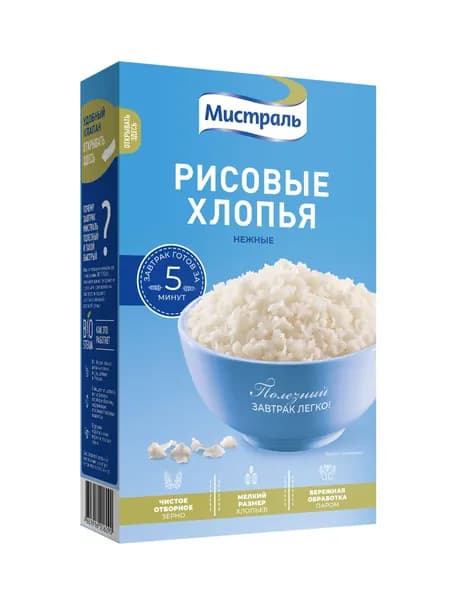 Хлопья Мистраль рисовые Нежные, 400 г