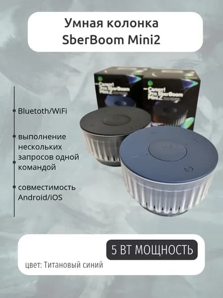 Умная колонка SberBoom Mini 2 титан синий