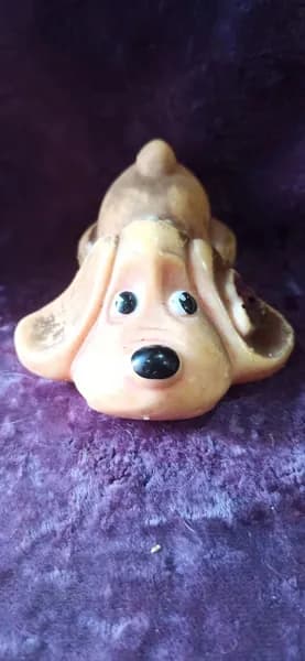 Винтажная резиновая игрушка, собака, щенок, 9 см
