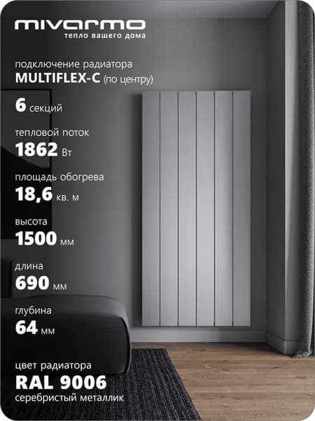 Радиатор отопления алюминиевый вертикальный 1,50 м. Центр