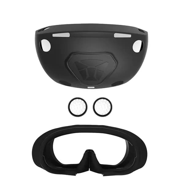 Защитный силиконовый чехол для PS VR2 : защита гарнитуры, накладки для лица и насадки на стики / противоударный, влаго- и пылезащитный.