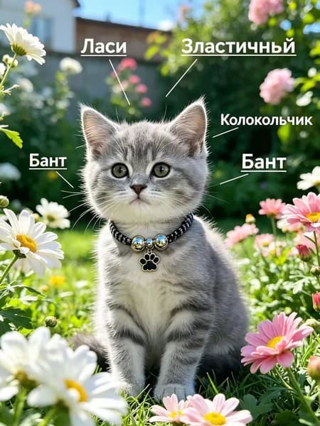 Ошейник для кошек и мелких собак, регулируемый, с колокольчиком, этнический дизайн