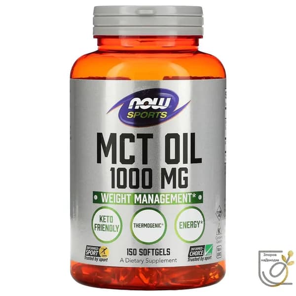 Масло МСТ Foods MCT oil 1000 мг, кето продукт, 150 гелиевых капсул
