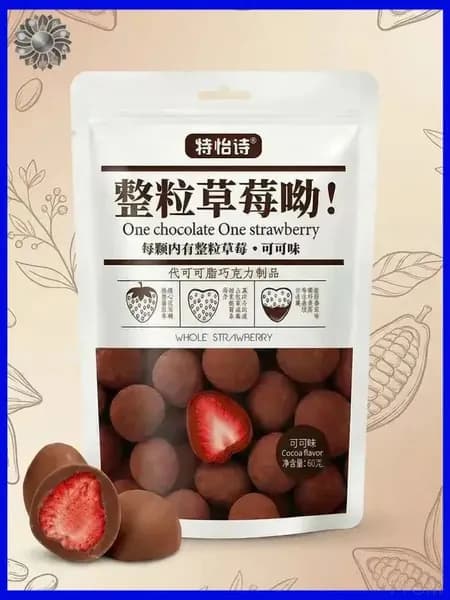 Качественный шоколад с клубникой, 70 г, какао pengfeishangmao