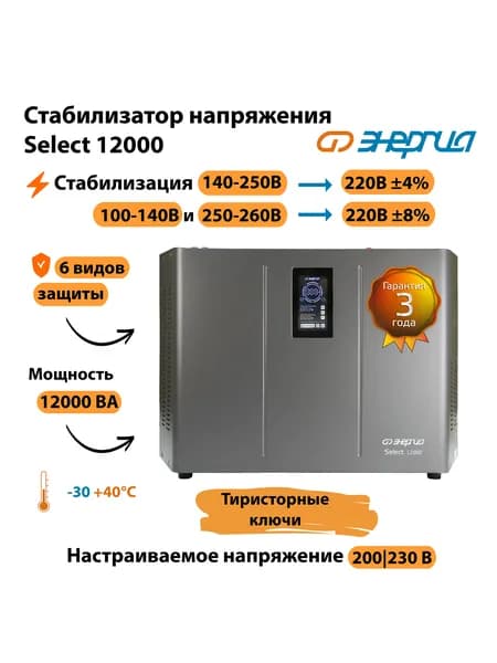 Стабилизатор напряжения Энергия Select 12000