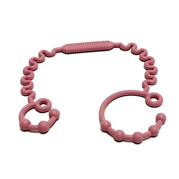 Силиконовый прорезыватель с веревочкой от падения-винно-красный