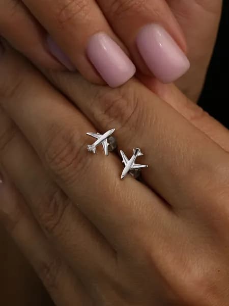 Серьги женские серебро 925 Гвоздики Пусеты Самолеты