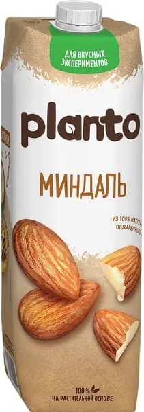 Напиток растительный PLANTO Миндальный 1,2%, 1л, 1л2шт