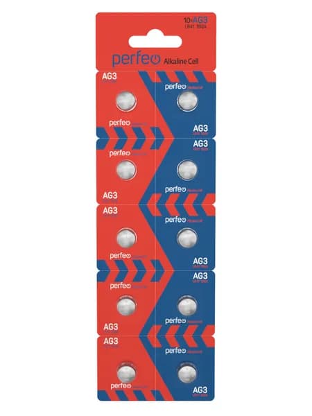 Батарейки алкалиновая Perfeo AG3 LR41 (392A), 1.5V, 10 шт