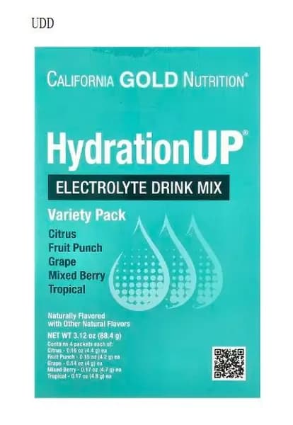 California Gold Nutrition, HydrationUP, смесь для приготовления электролитического напитка, ассорти, 20 пакетиков, 4,2 г в каждом