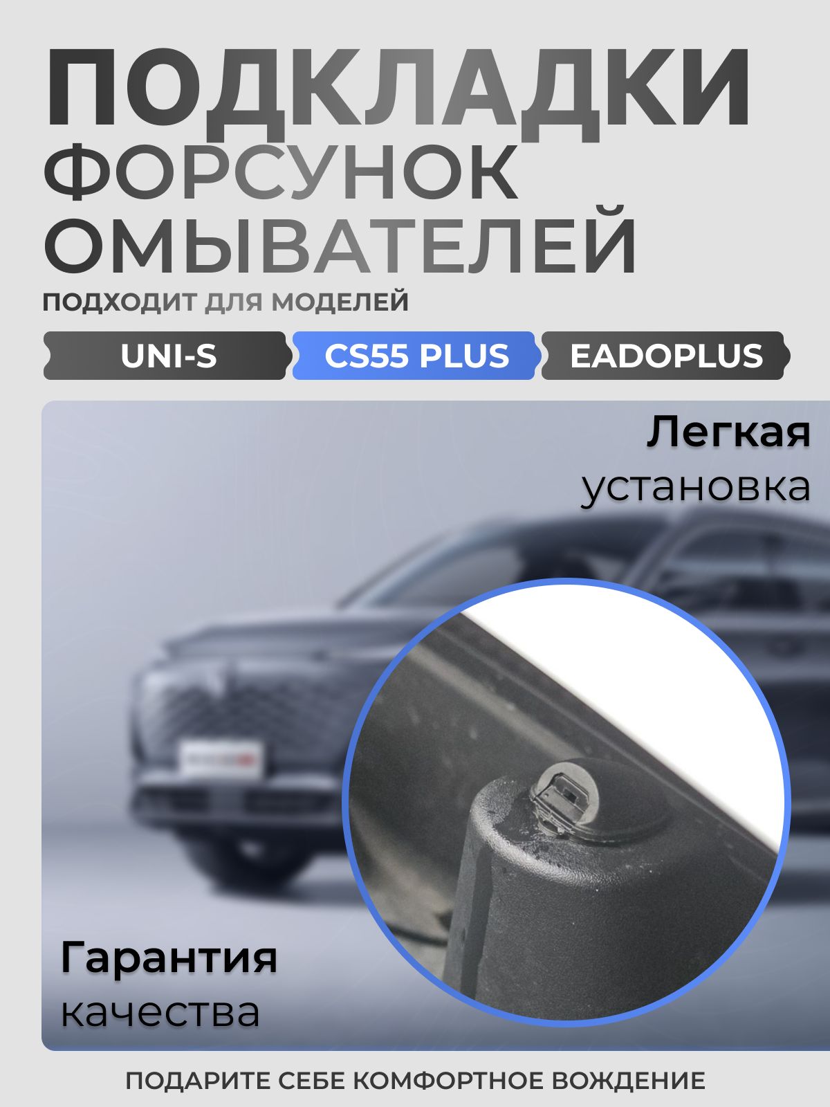 Подкладки для форсунок омывателей лобового стекла Changan CS55 Plus, Changan UNI-S