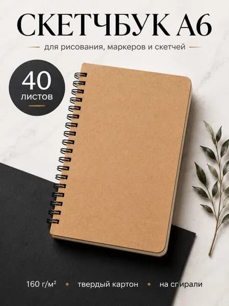 Скетчбук для рисования А6 40 листов