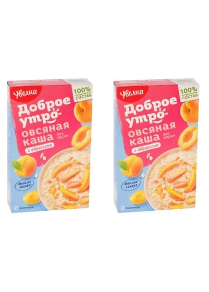 Увелка Каша овсяная Абрикос, 5 пакетиков по 40 г, 200 г, 2 шт