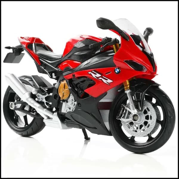 Модель мотоцикла BMW S1000RR 1:12 из металла с пластиковыми элементами, готовая к использованию, без необходимости сборки, мини-версия мотоцикла, подарок для взрослых (красный)